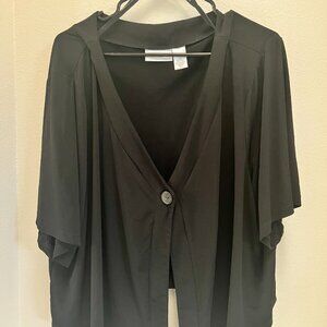 Anna Maxwell Black High Low Cardigan 1/2 Sleeve One Button Shrug Plus size 4X